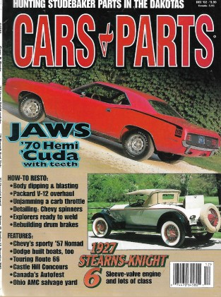 CARS & PARTS 2002 DEC - '70 HEMI CUDA, '27 STEARNS-KNIGHT 6, PACKARD V-12 REDO